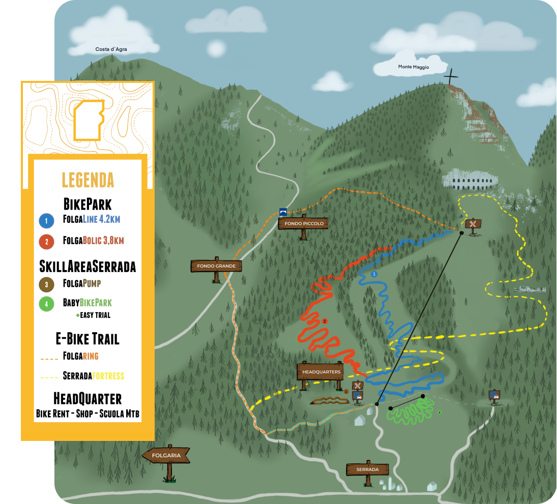 Mappa Bike Park Folgaria - Folgaride